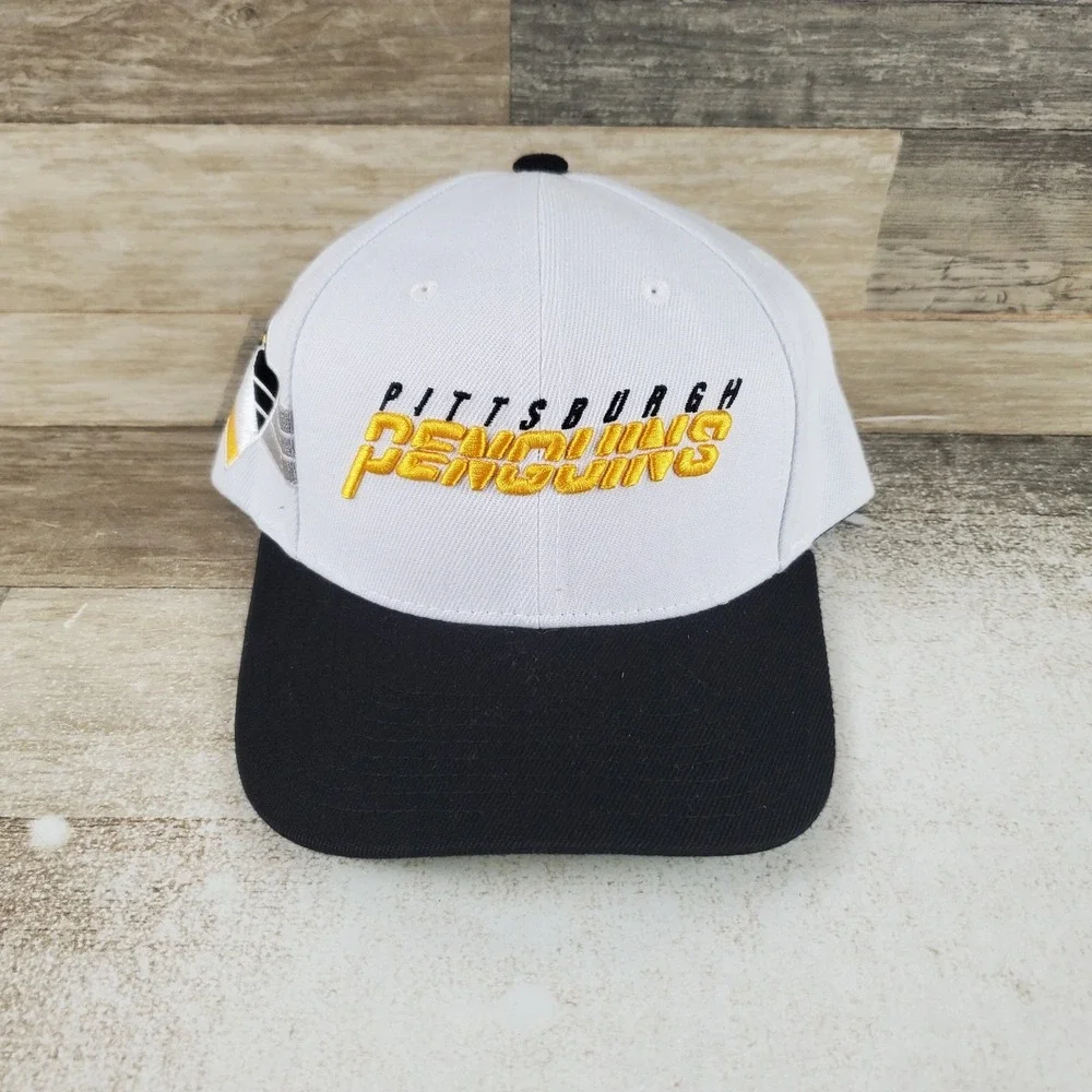 NHL Pittsburgh Penguins Mitchell & Ness Snapback Hat Vintage Retro Cap Throwback